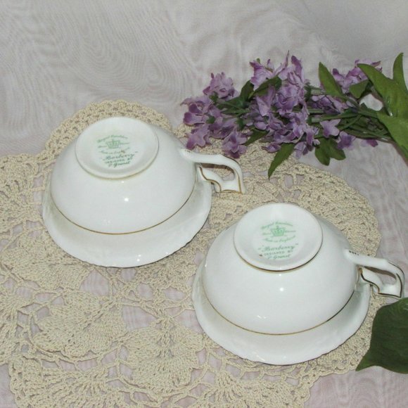 2 Antique Royal Cauldon Barberry Bone China Cottagecore Teacups no saucers - Picture 7 of 8